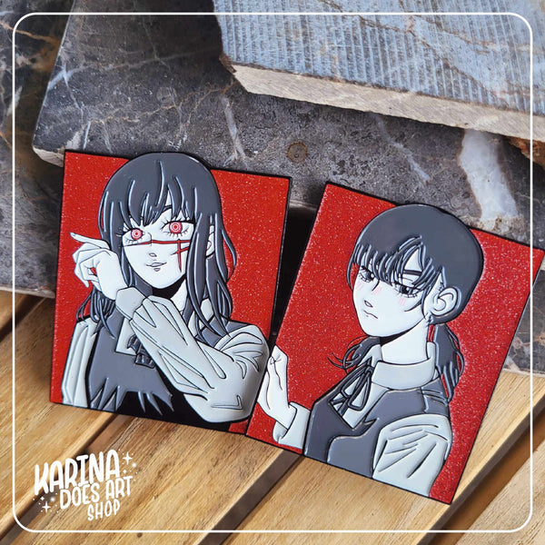 2 Personalities Glitter Enamel Pin