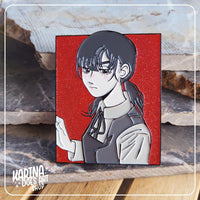 2 Personalities Glitter Enamel Pin