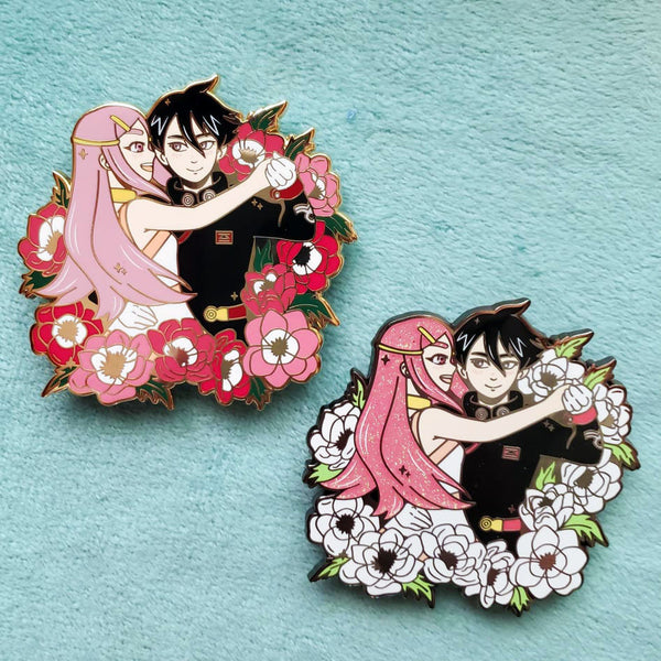 Anemone and Dominic Enamel Pin