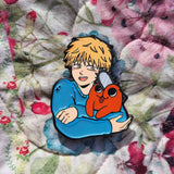 Sad Boy And His Funky Dog Enamel Pin